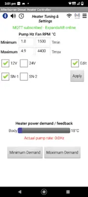 Afterburner Diesel Heater Controller android App screenshot 2